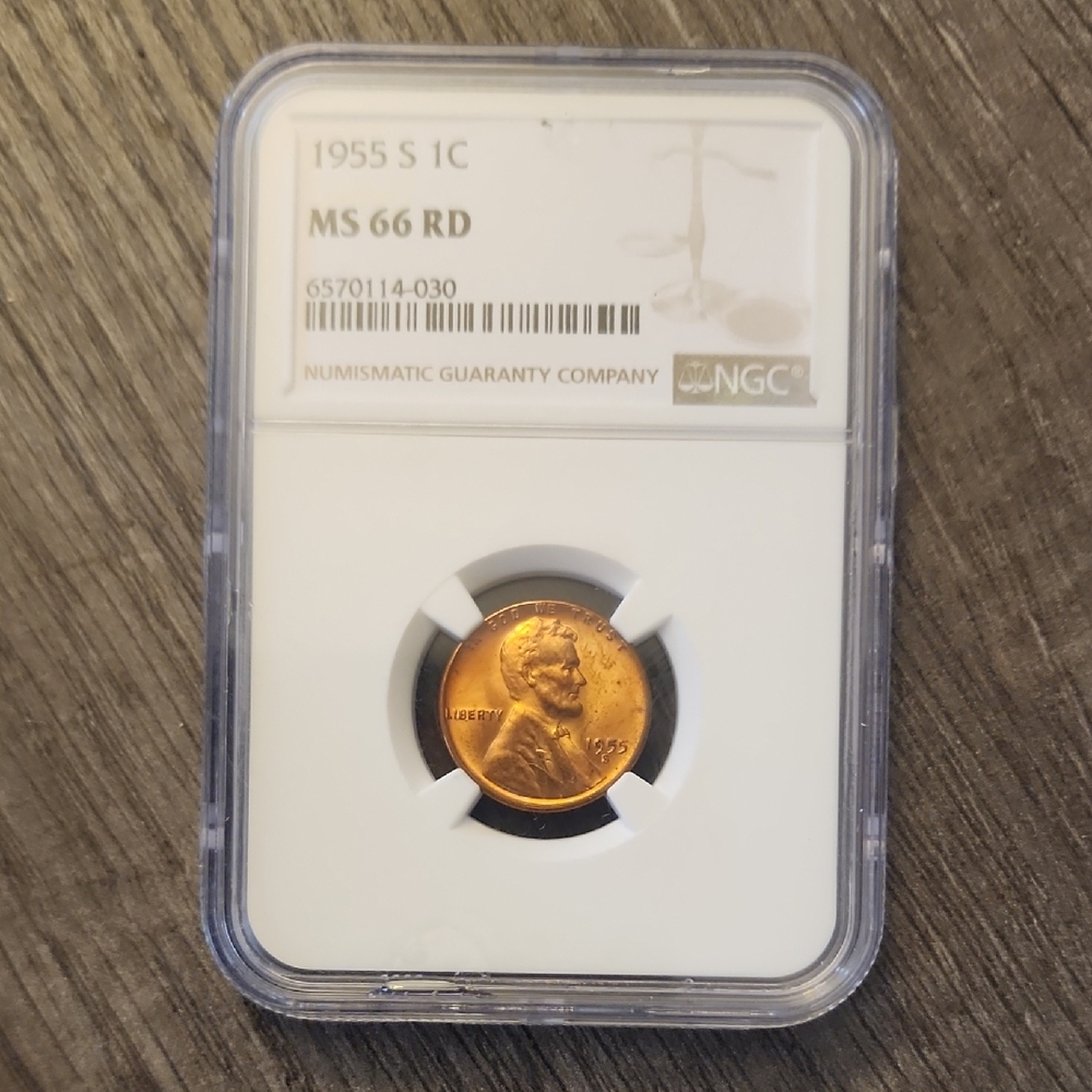 1955 S Wheat Penny MS 66 RD